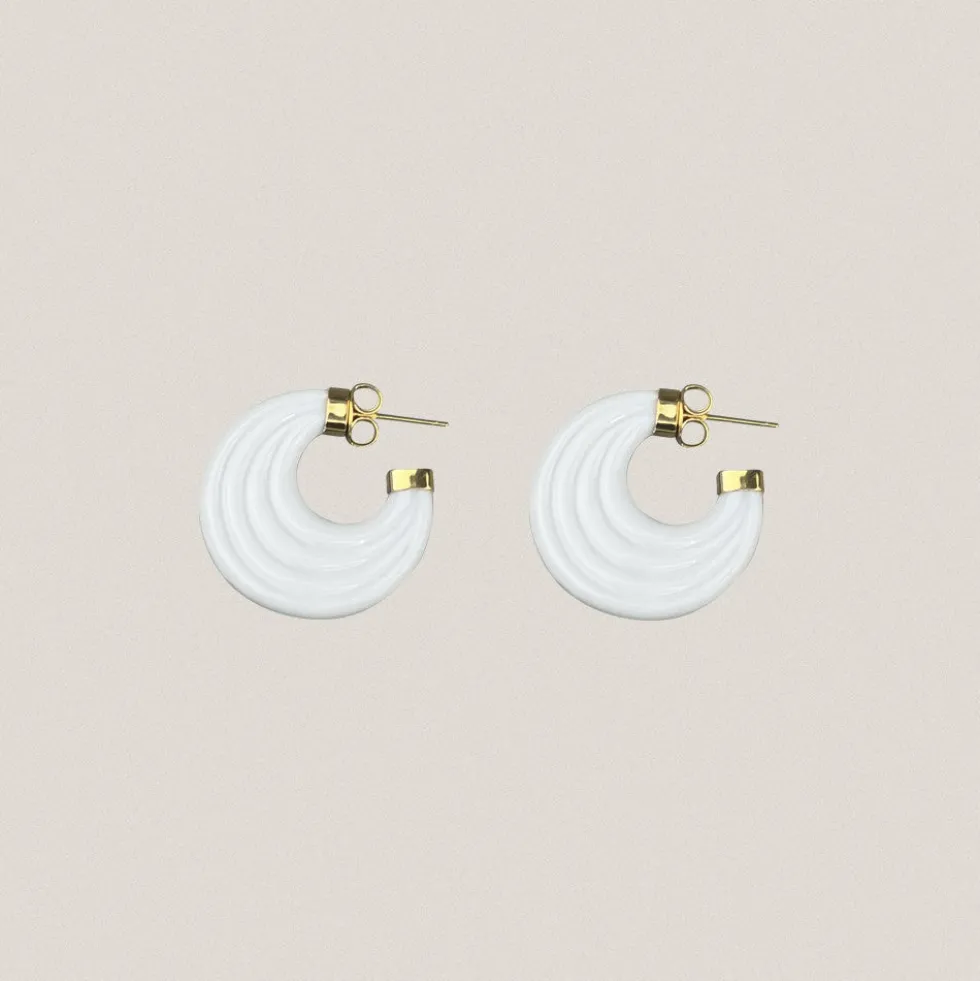 Juego Pendientes Arracada Blanco