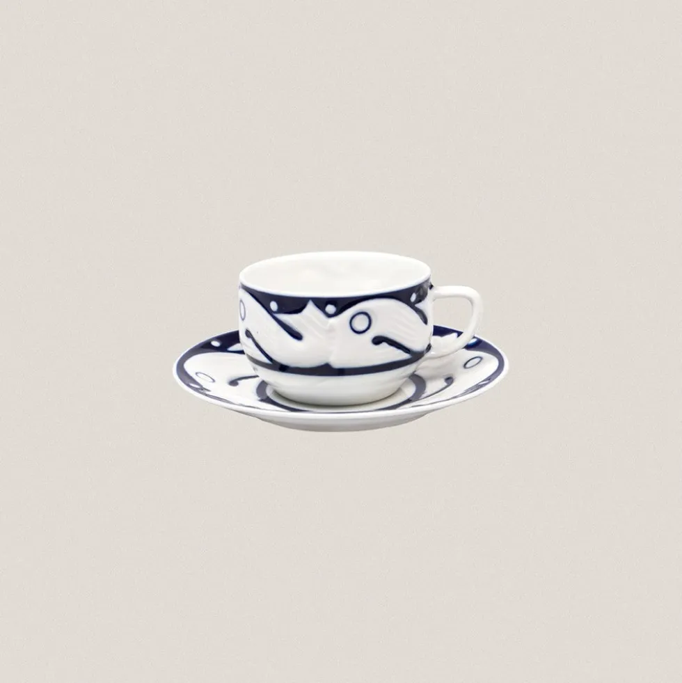 Juego Té 12 servicios Peixes Azul