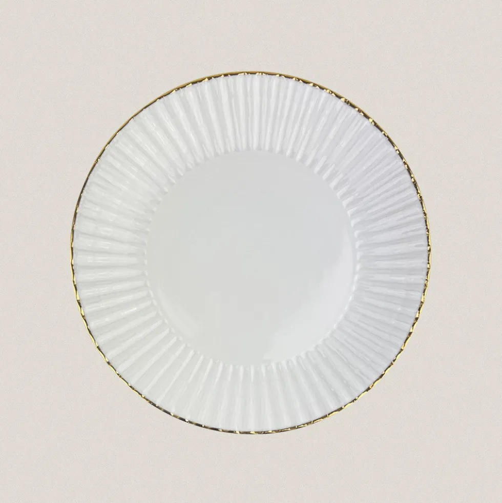 Plato Llano Gr Cuncha Filo Oro