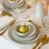 Plato Postre Cuncha Filo Oro