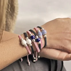 Pulsera Covas Cordón Rosa Cuarzo