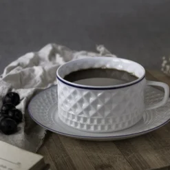 Taza Desayuno con plato Portomarínico Filo Azul