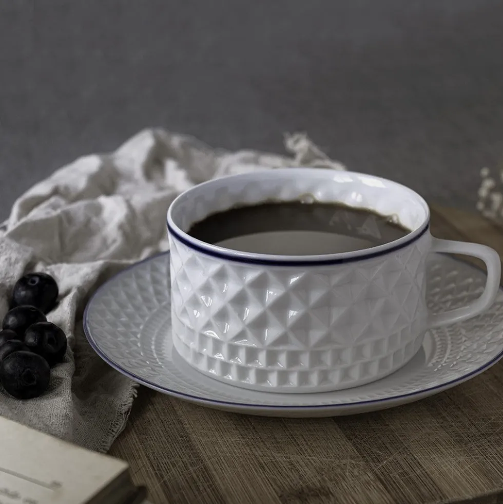 Taza Desayuno con plato Portomarínico Filo Azul