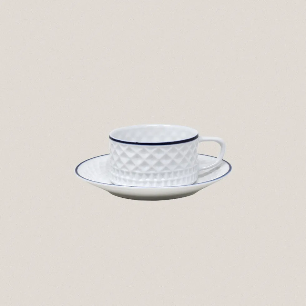 Taza Té con plato Portomarínico Filo Azul